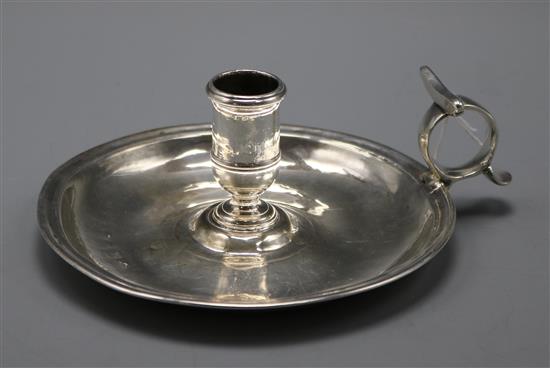 A George I Britannia standard silver chamberstick, London, 1721? (a.f.), 8 oz.